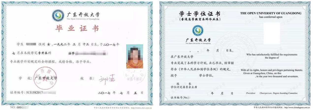 廣東成人教育畢業證書樣本！